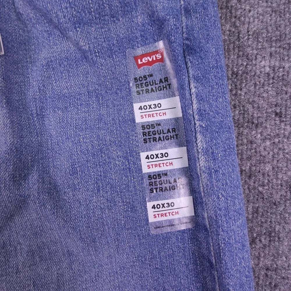 Levis‎ 505 Mens Jeans 40x30 Blue Regular Straight Stretch Denim Levis Ease